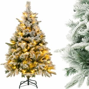 COSTWAY Künstlicher Weihnachtsbaum, mit 150 LEDs & 384 Zweigspitzen, 136cm