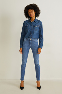 C&A Slim Jeans-Mid Waist-Thermojeans-LYCRA®, Blau, Größe: 36