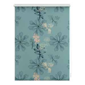 Lichtblick Rollo Klemmfix, ohne Bohren, blickdicht, Aqua Floral - Blau