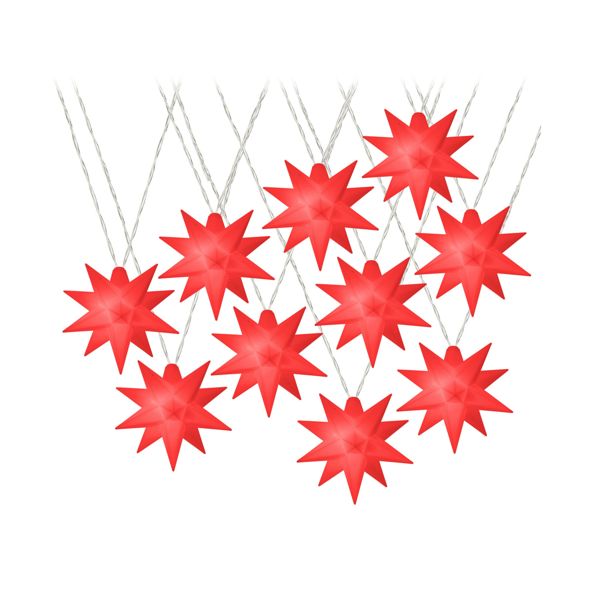 Bild 1 von 10er LED-Sternenlichterkette, rot