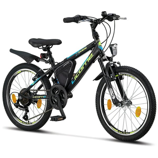 Bild 1 von Licorne Bike Guide Premium Mountainbike in 20, 24 und 26 Zoll - Fahrrad für Mädchen, Jungen, Herren und Damen - Shimano 21 Gang-Schaltung, Kinderfahrrad, Kinder