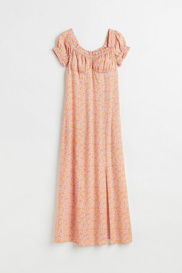 Bild 1 von H&M Geblümtes Kleid mit Puffärmeln Orange/Klein geblümt, Alltagskleider in Größe 40. Farbe: Orange/small flowers