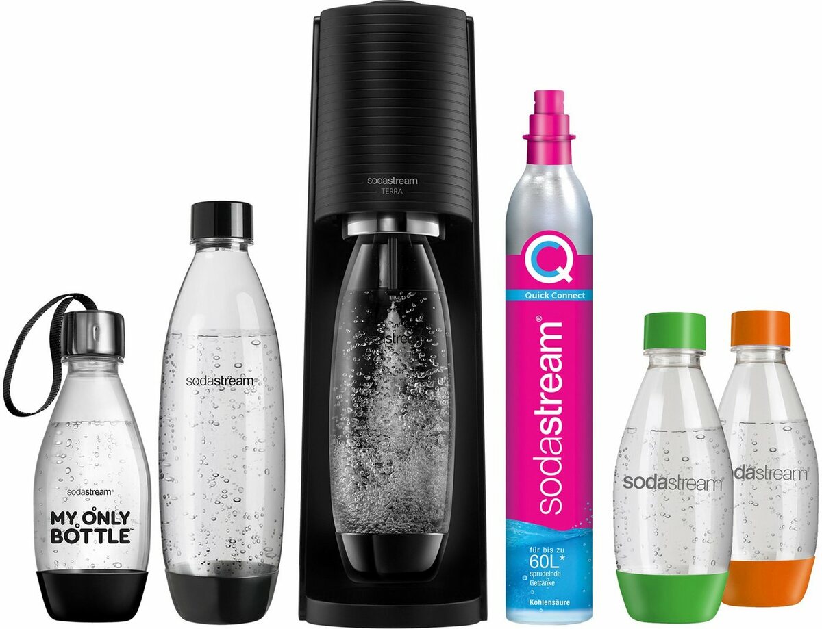 Bild 1 von SodaStream Wassersprudler TERRA Bundle Vorteilspack, (Set, 7-tlg), SodaStream Wassersprudler,CO2-Zylinder, 0,5L Kunststoff-Flasche
