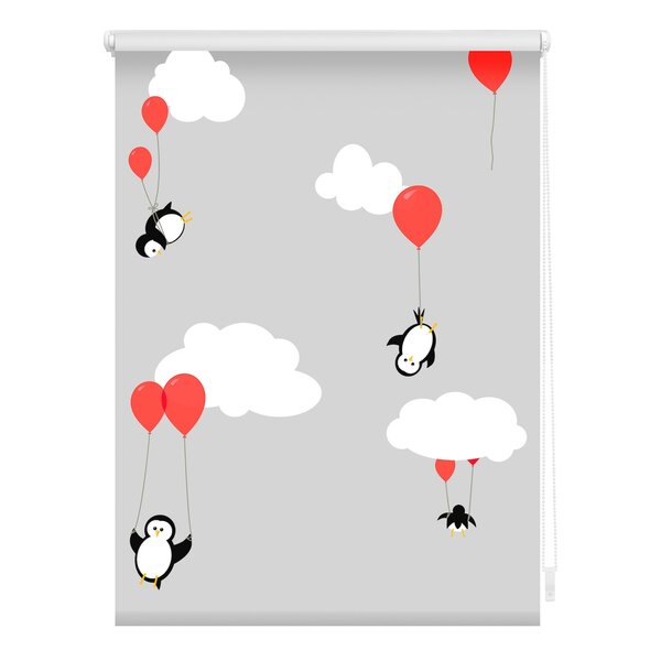 Bild 1 von Lichtblick Rollo Klemmfix, ohne Bohren, blickdicht, Pinguine - Rot