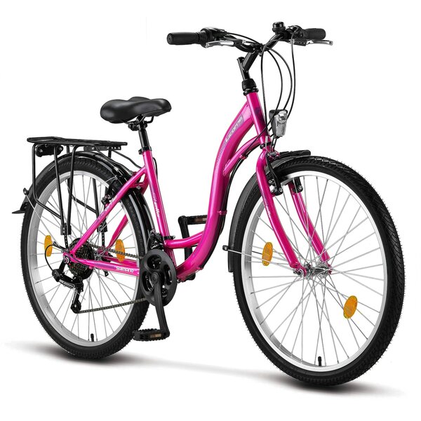 Bild 1 von Licorne Bike Stella Premium City Bike in 24, 26 und 28 Zoll - Fahrrad für Mädchen, Jungen, Herren und Damen - Shimano 21 Gang-Schaltung - Hollandfahrrad