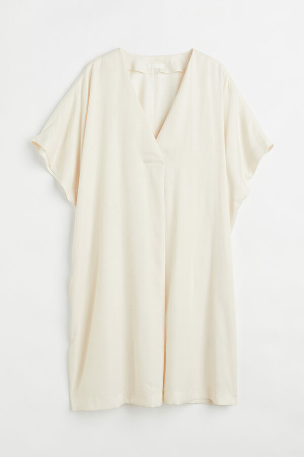 Bild 1 von H&M Knielanges Kleid Cremefarben, Alltagskleider in Größe XXL. Farbe: Cream