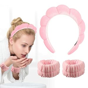 Bekecidi 3 Stück Spa Stirnband Handgelenk Waschband Set Make