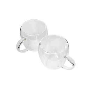 neuetischkultur Doppelwandglas mit Griff 2er Set Kaffee- und Teeglas