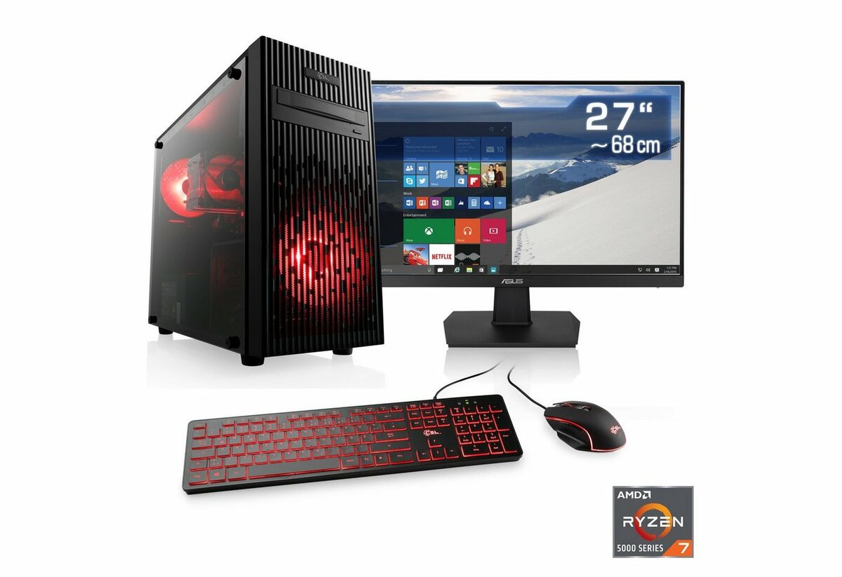 Bild 1 von CSL Sprint V8515 PC-Komplettsystem (27", AMD Ryzen 7 5700G, Radeon Graphics, 16 GB RAM, 1000 GB SSD)