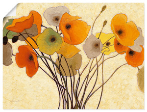 Artland Wandbild "Kürbismohn I", Blumen, (1 St.), als Leinwandbild, Wandaufkleber oder Poster in versch. Größen