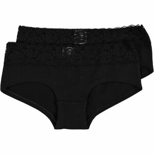 Linda Damen-Hipster Stretch 2er-Pack, Schwarz, M