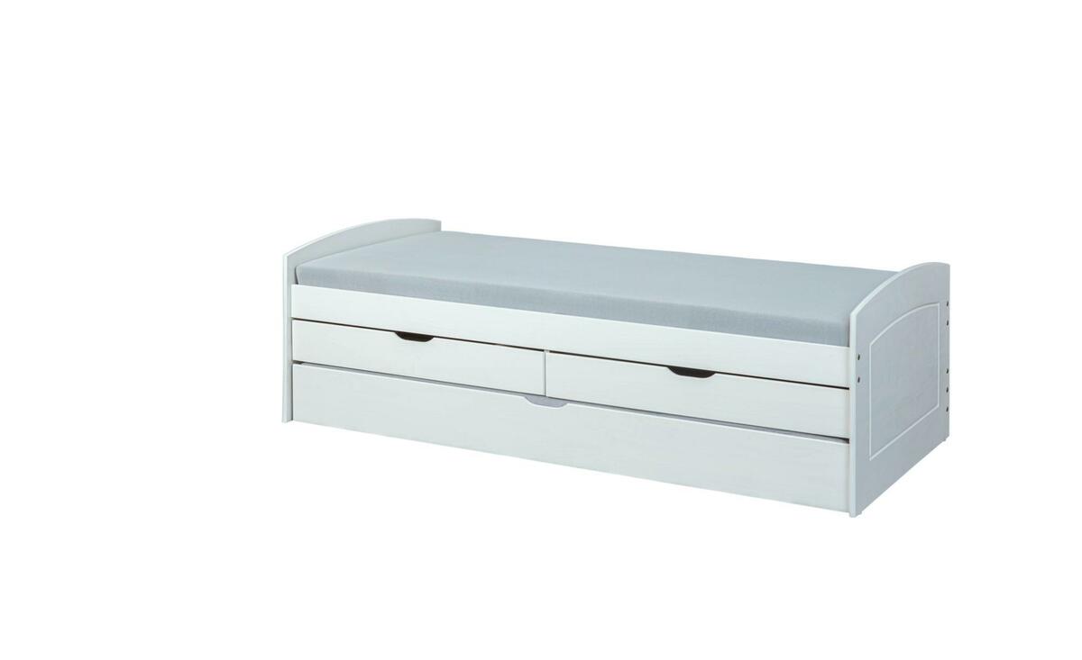 Bild 1 von Funktionsbett weiß Maße (cm): B: 204 H: 63 T: 204 Jugendmöbel