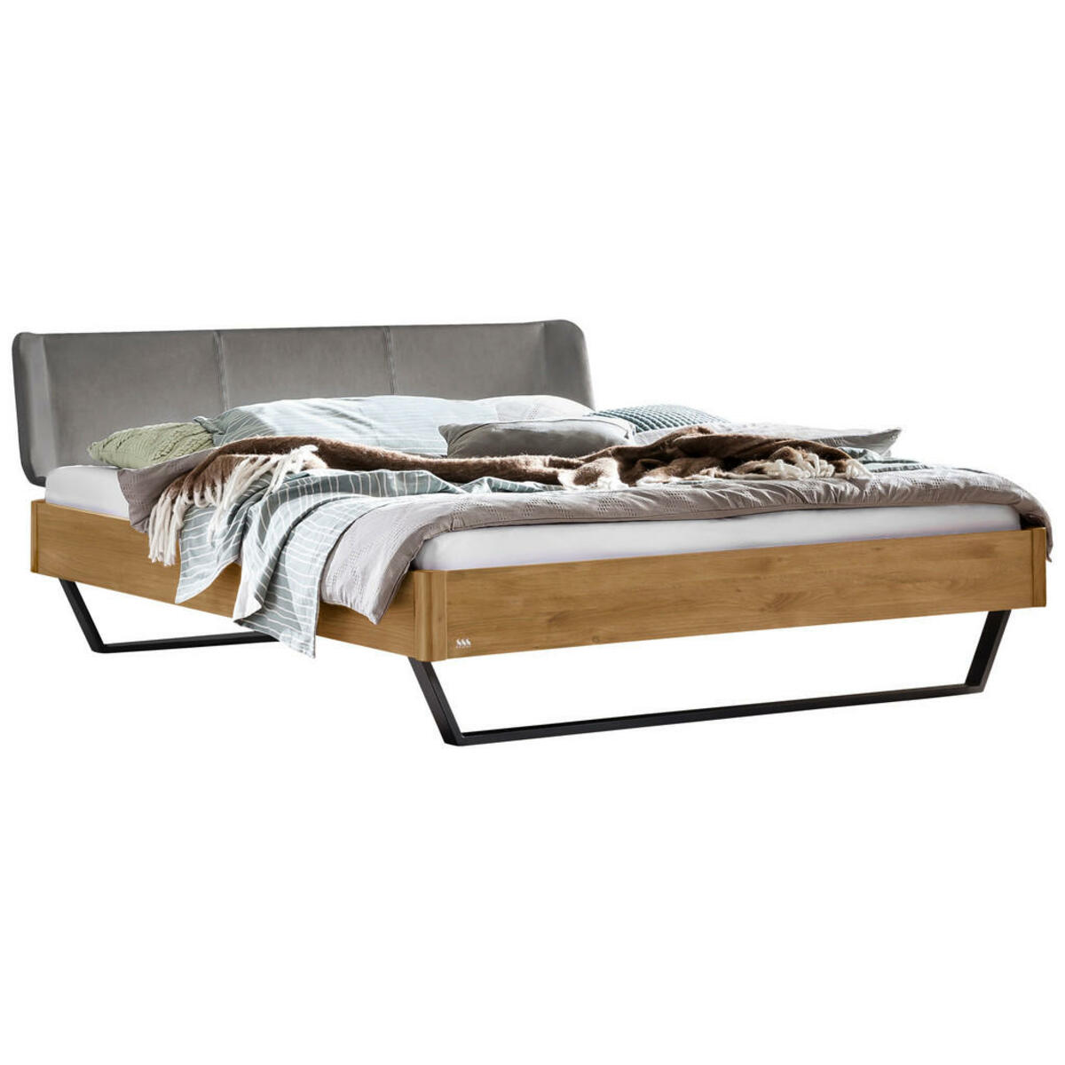 Bild 1 von Hasena BETT Anthrazit, Dunkelgrau, Wildeiche