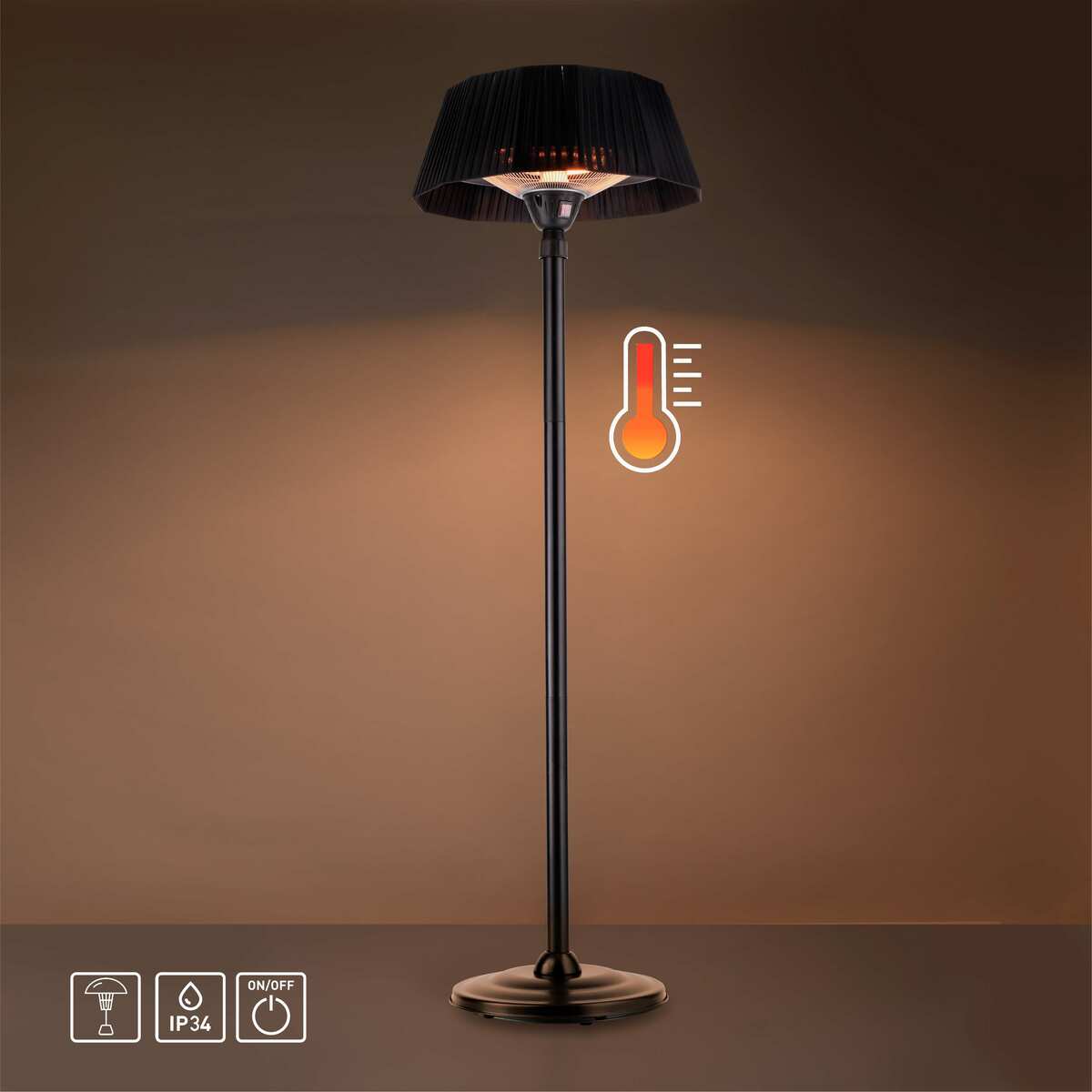 Bild 1 von LeuchtenDirekt Standheizstrahler GLOW, inkl. An- und Ausschalter, 2 Heizstufen, IP34