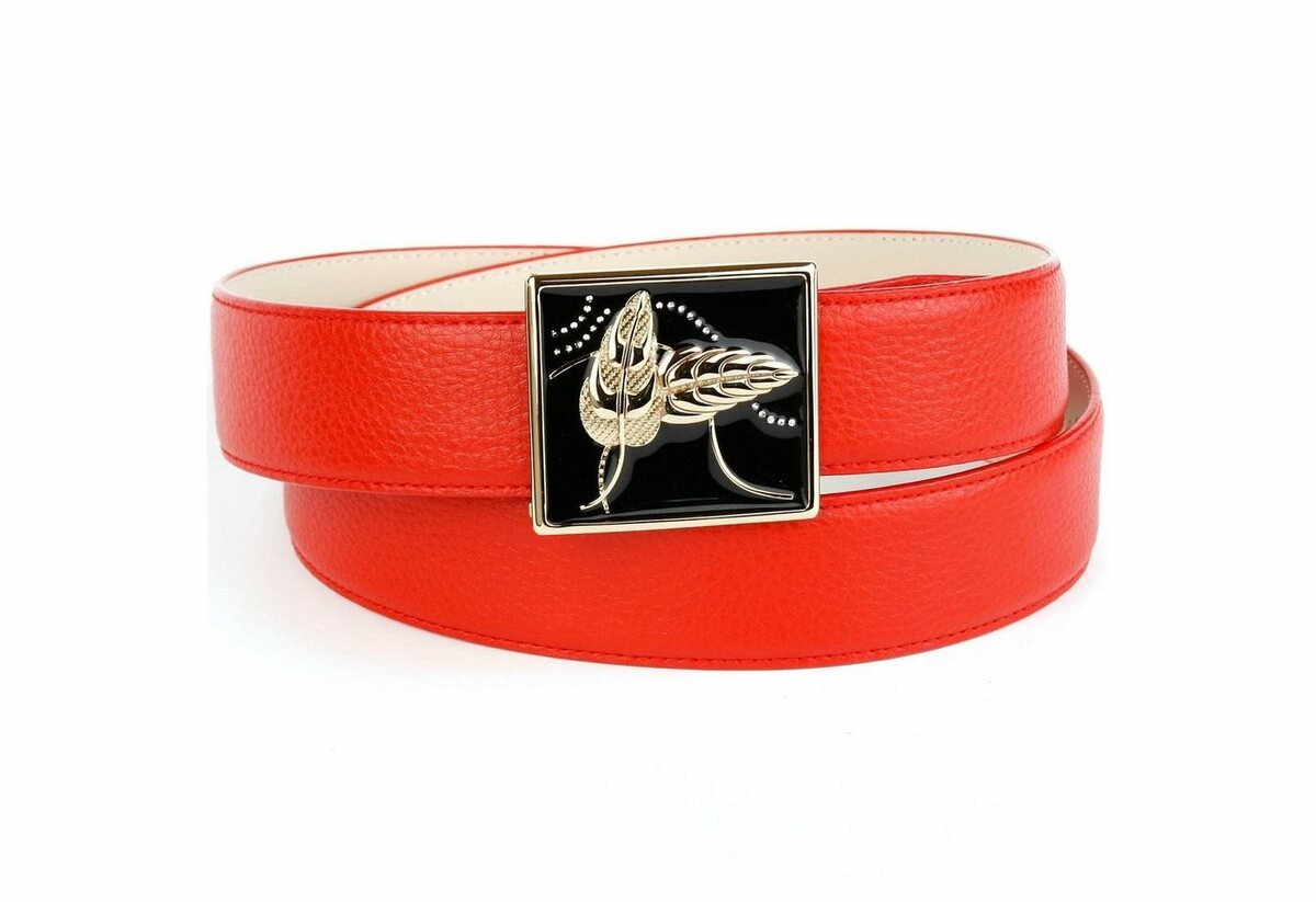 Bild 1 von Anthoni Crown Ledergürtel mit handgefertigter Glasur-Schließe, Bicolor-Optik