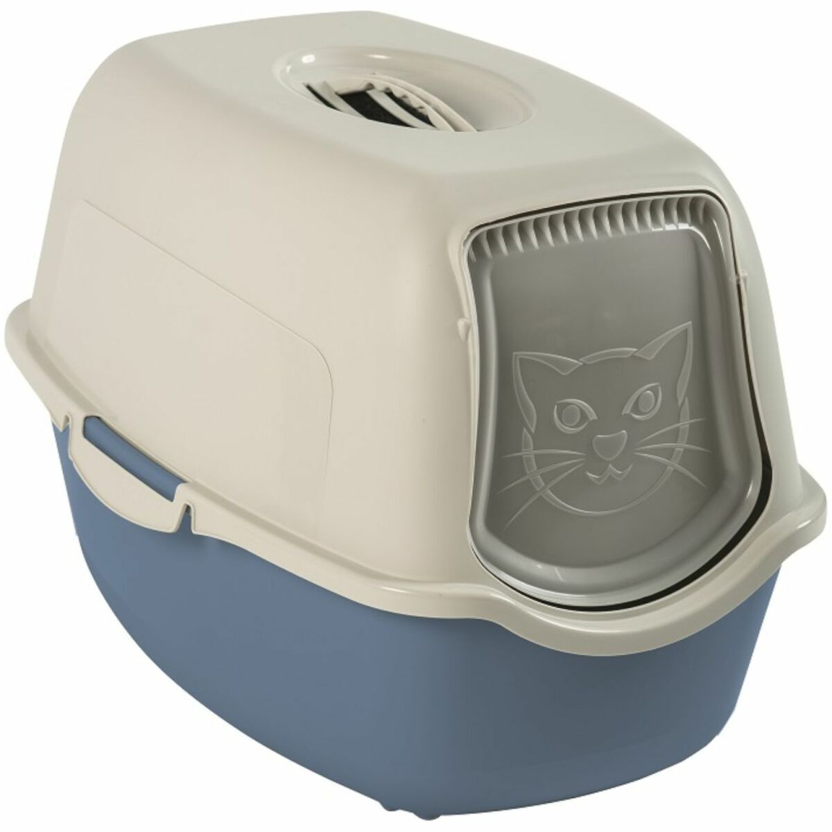 Bild 1 von Rotho MyPet Eco Bailey Katzentoilette mit Deckel und Aktivkohlefilter, blau/weiss (recycelt)