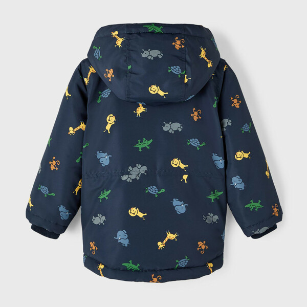 Bild 2 von Jungen Steppjacke mit abnehmbarer Kapuze und Alloverprint