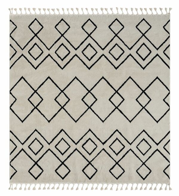Bild 1 von Teppich Moroccan Heaven, 240 cm x 240 cm, Farbe weiß, rund, Florhöhe 19mm