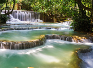 Papermoon Fototapete "Forest Waterfall Laos"