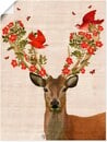 Bild 1 von Artland Wandbild "Hirsch und Vögel Liebe", Wildtiere, (1 St.), als Alubild, Leinwandbild, Wandaufkleber oder Poster in versch. Größen