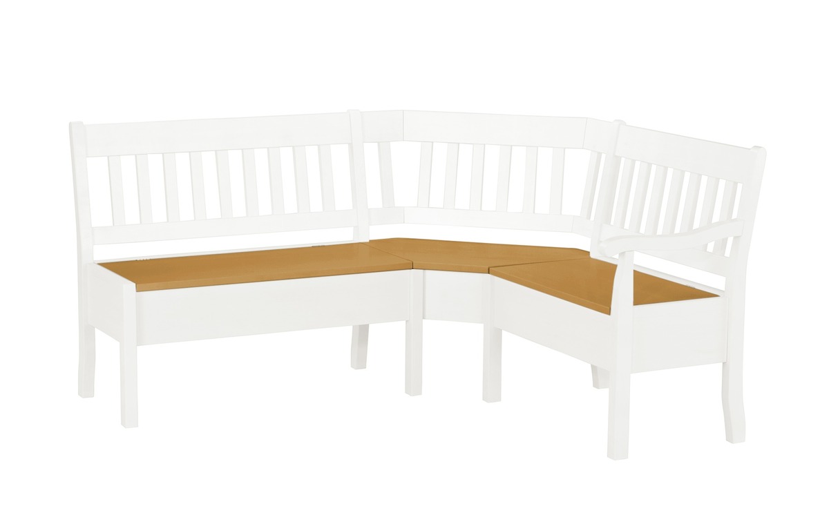 Bild 1 von maison bleue Truhen-Eckbank  massiv Bendix weiß Maße (cm): H: 93 Bänke