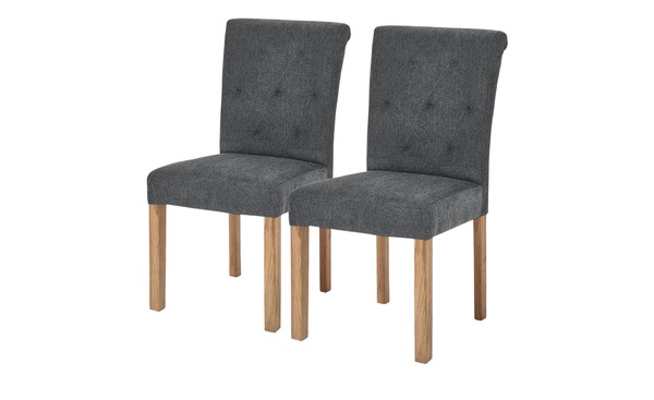 Bild 1 von Woodford Polsterstuhl  2er Set Messena grau Maße (cm): B: 46 H: 97 T: 54 Stühle