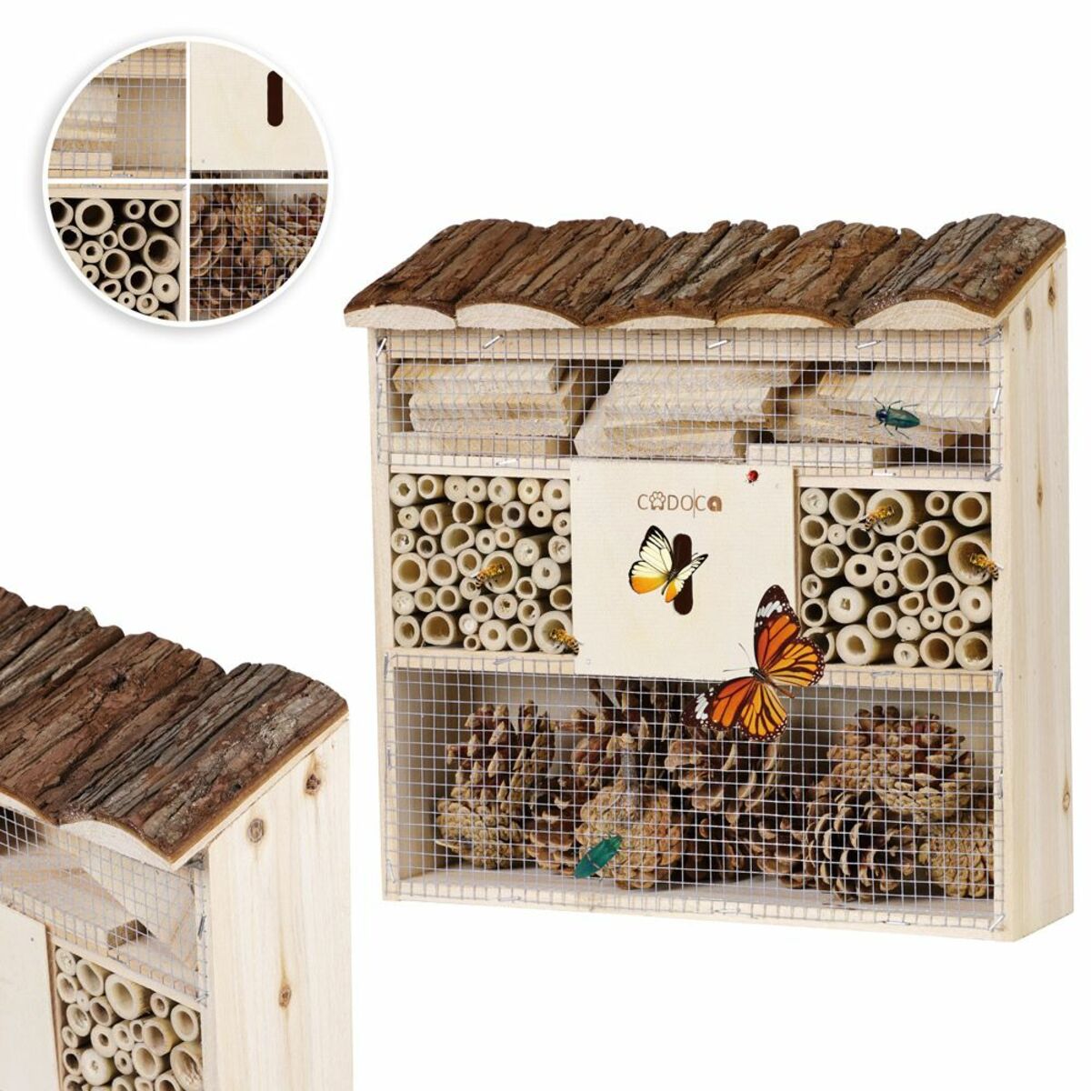 Bild 1 von Cadoca® Insektenhotel Nistkasten 30,5x9,5x31cm