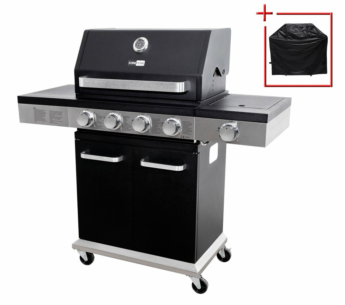 Bild 1 von KONIFERA Gasgrill Montreal, BxTxH: 119x47,5x114, 4 Hauptbrenner und 1 Seitenbrenner