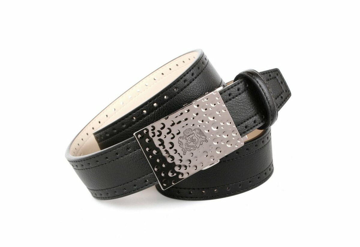 Bild 1 von Anthoni Crown Ledergürtel mit Automatik-Schließe, Ausstanzungen am Rand
