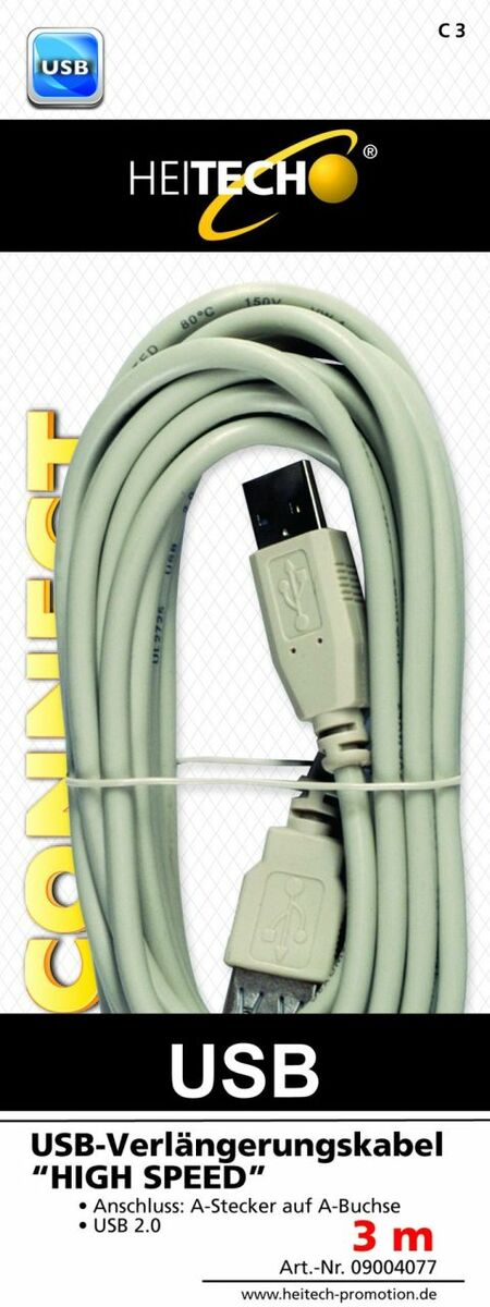 Bild 1 von Heitech High Speed,USB2.0,Verlängerung Länge: 3m