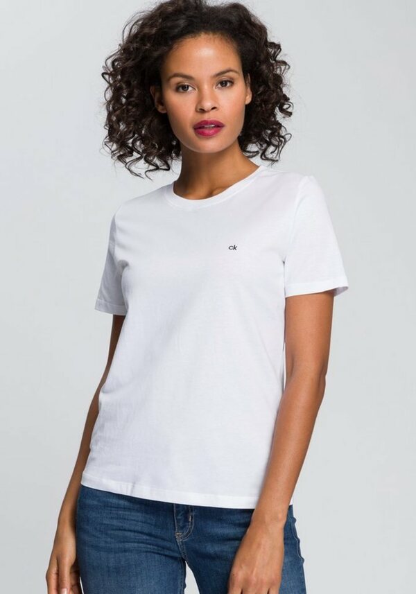 Bild 1 von Calvin Klein Rundhalsshirt SMALL LOGO C-NECK TOP mit kleinem CK Monogramm Logo auf der Brust