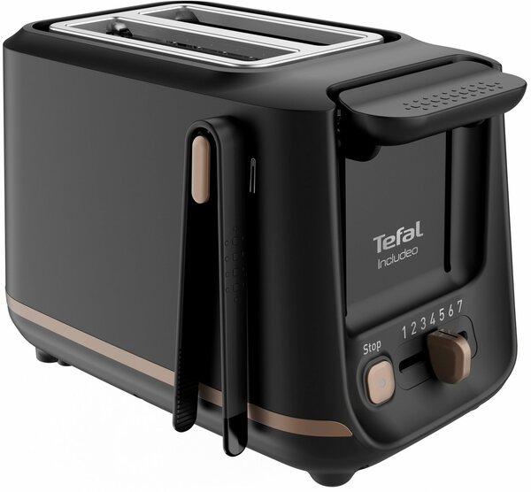 Bild 1 von Tefal Toaster TT5338 Includeo, für 2 Scheiben, 850 W, Magnetzange, 7 Bräunungsstufen, Krümelschublade, Anhebevorrichtung