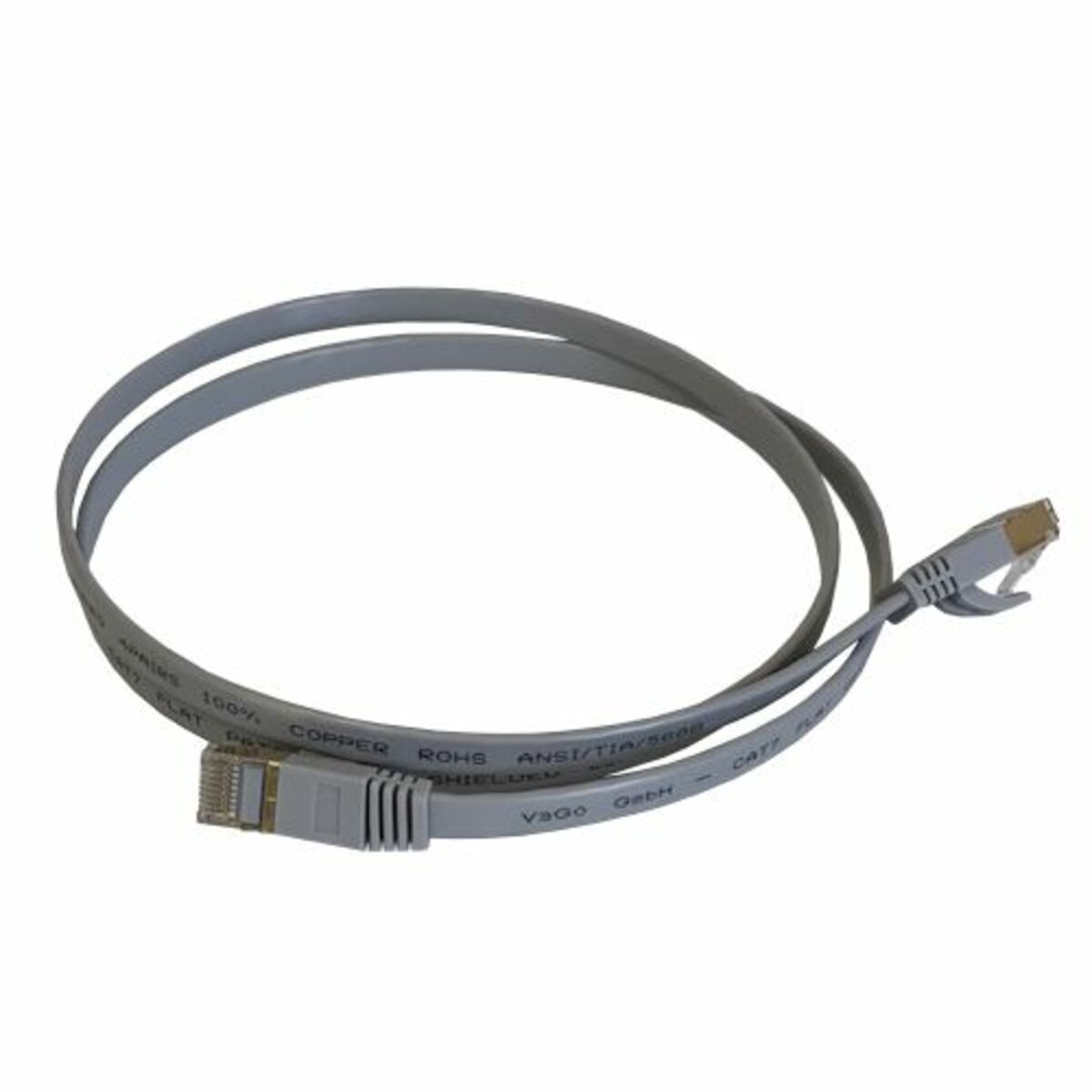 Bild 1 von Vago-Tools CAT7 Patchkabel Netzwerkkabel grau 1m flach