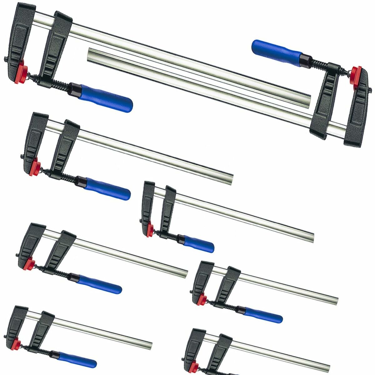 Bild 1 von Vago-Tools 8 tlg Set Schraubzwingen 300x120/500x120/800x120/1000x120 mm je 2 Stück