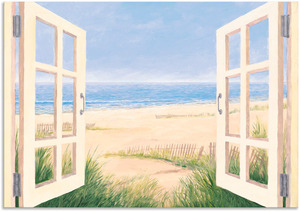 Artland Wandbild "Fensterblick Frühlingsmorgen", Fensterblick, (1 St.), als Alubild, Leinwandbild, Wandaufkleber oder Poster in versch. Größen