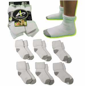 Athletech 6 Paar Thermo Socken für Kinder 3-5 Jahre mit Bündchen bis Gr. 34