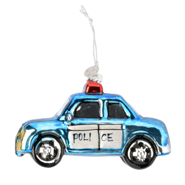 Bild 1 von Baumschmuck Polizeiauto aus Glas