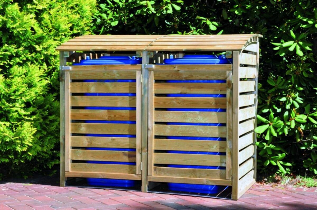 Bild 1 von TETZNER & JENTZSCH - Mülltonnenbox Mülltonnenabtrennung 2-fach B150 x T90 x H120 cm, inkl. Rückwand