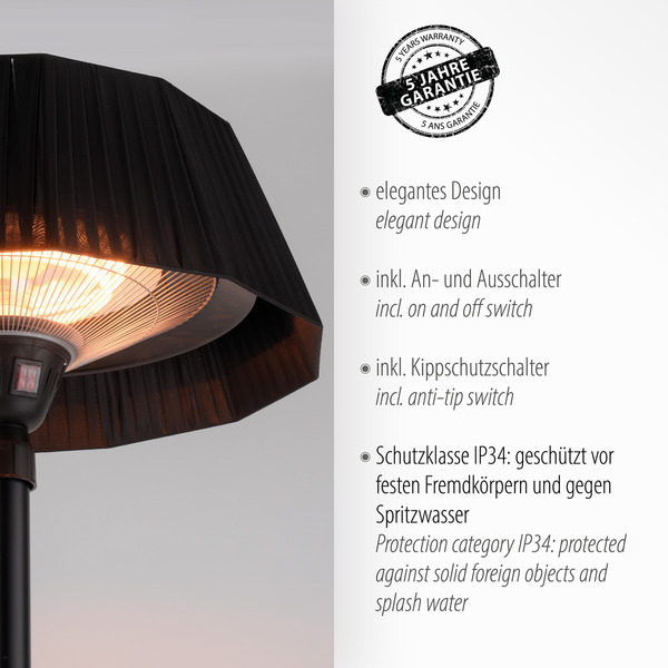 Bild 3 von LeuchtenDirekt Standheizstrahler GLOW, inkl. An- und Ausschalter, 2 Heizstufen, IP34