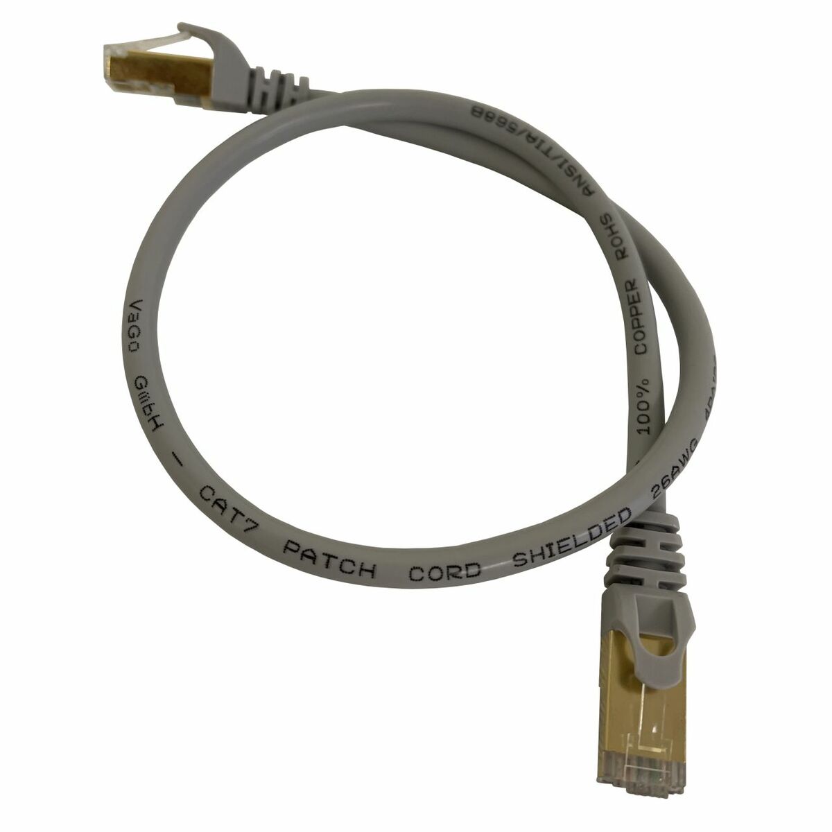 Bild 1 von Vago-Tools CAT7 Patchkabel Netzwerkkabel grau 0,5m rund