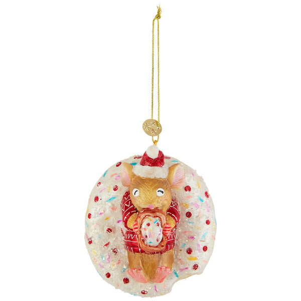 Bild 1 von Baumschmuck Maus in Donut mit Glitzer