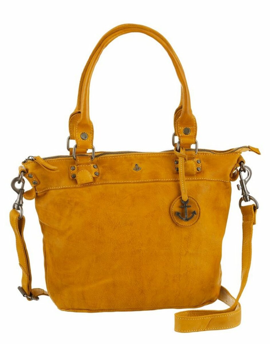 Bild 1 von HARBOUR 2nd Shopper Bianca, aus Leder mit typischen Marken-Anker-Label und Schmuckanhänger