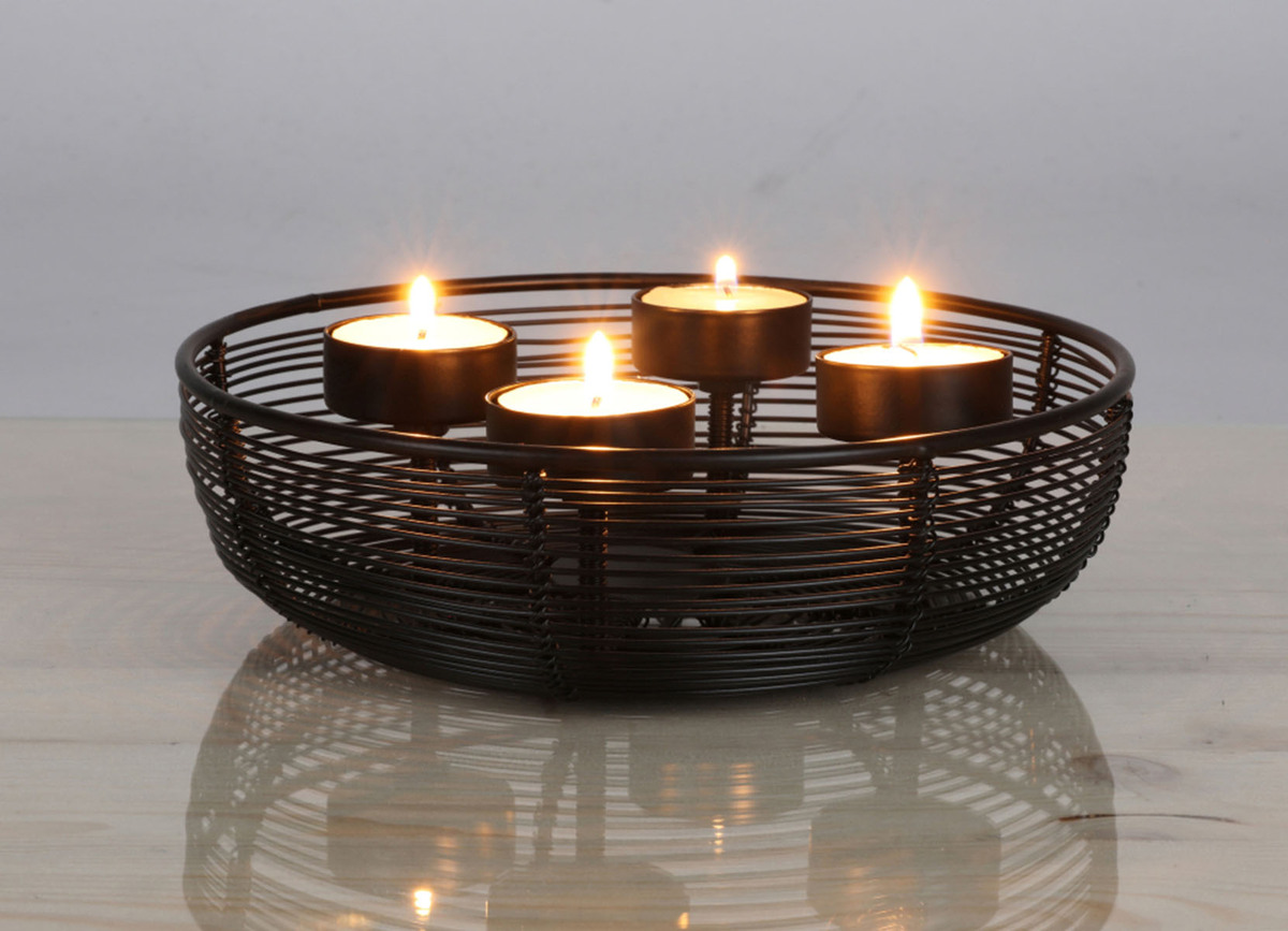Bild 1 von Adventskranz mit Metallschale für 4 Teelichte 20,5cm