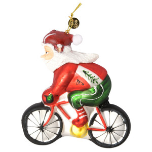 Baumschmuck Weihnachtsmann auf Fahrrad