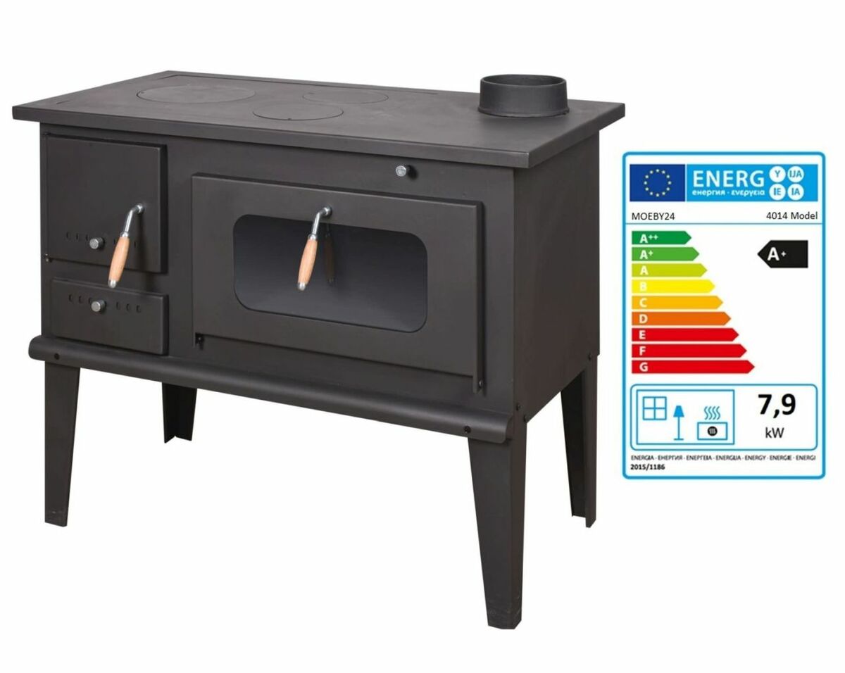 Bild 1 von Moeby24 Küchenofen Holzherd Kaminofen Herd Gusseisen 7,9KW BimSchV2 EEK A+