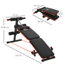 Bild 3 von HOMCOM Sit Up Bank Bauchtrainer mit Trainingsseile Trainingsbank Multifunktion Schwarz+Rot 51x137x50