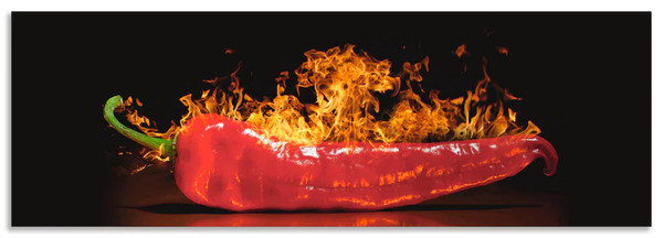 Bild 1 von Artland Küchenrückwand "Roter scharfer Chilipfeffer", (1 tlg.), Alu Spritzschutz mit Klebeband, einfache Montage