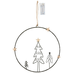 Deko-Hänger Metallring mit LED-Beleuchtung