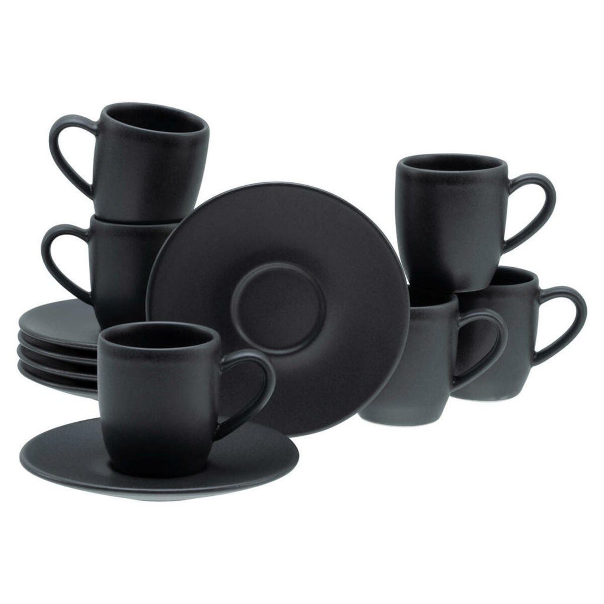 Bild 1 von CreaTable Espressotassen-Set Soft Touch schwarz Steinzeug 12 tlg.