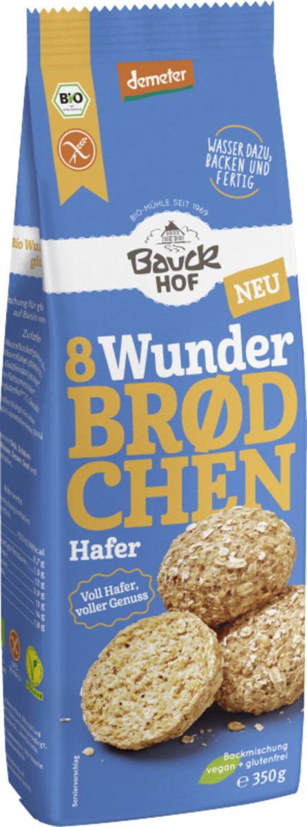 Bild 1 von Bauckhof Bio Wunderbrødchen Hafer Backmischung